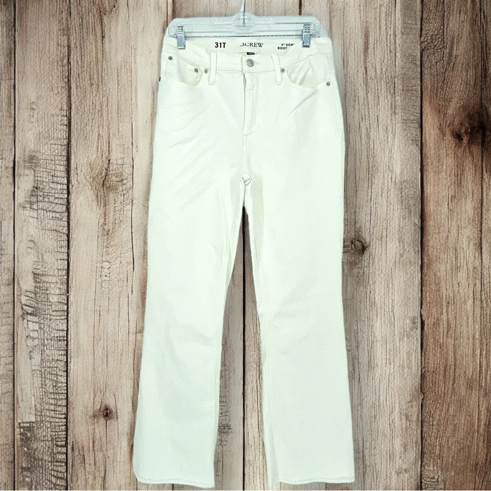 J. Crew 9" Demi Boot Crop Women's White Re-imagined Off-White Jeans